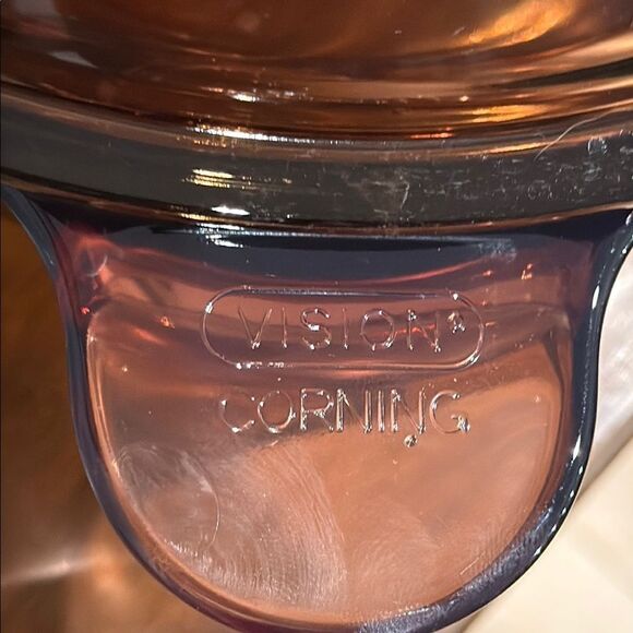 Vintage Vision Corning ware Glass Cookware with Lid - Brown - Picture 3 of 4